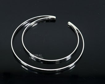 925 Sterling Silver Handmade Double Layer Plain Design Bangle