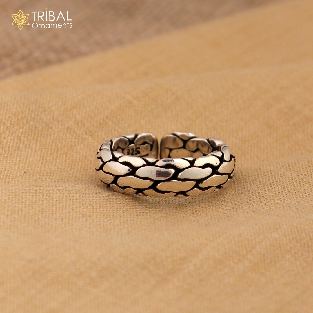 Silver Block Accessory 925 Sterling Silver Block Pattern Stylish Ring Unisex Jewelry Sr787 - Etsy