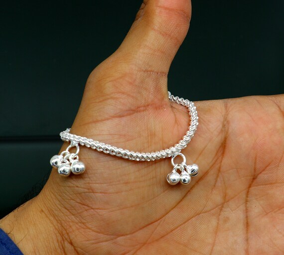 5.5" solid silver customized designer noisy bells… - image 9