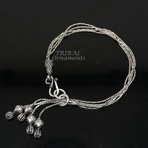 Bracciale multifilo regolabile moderno, robusto ed elegante in argento sterling 925, gioiello regalo sbr460