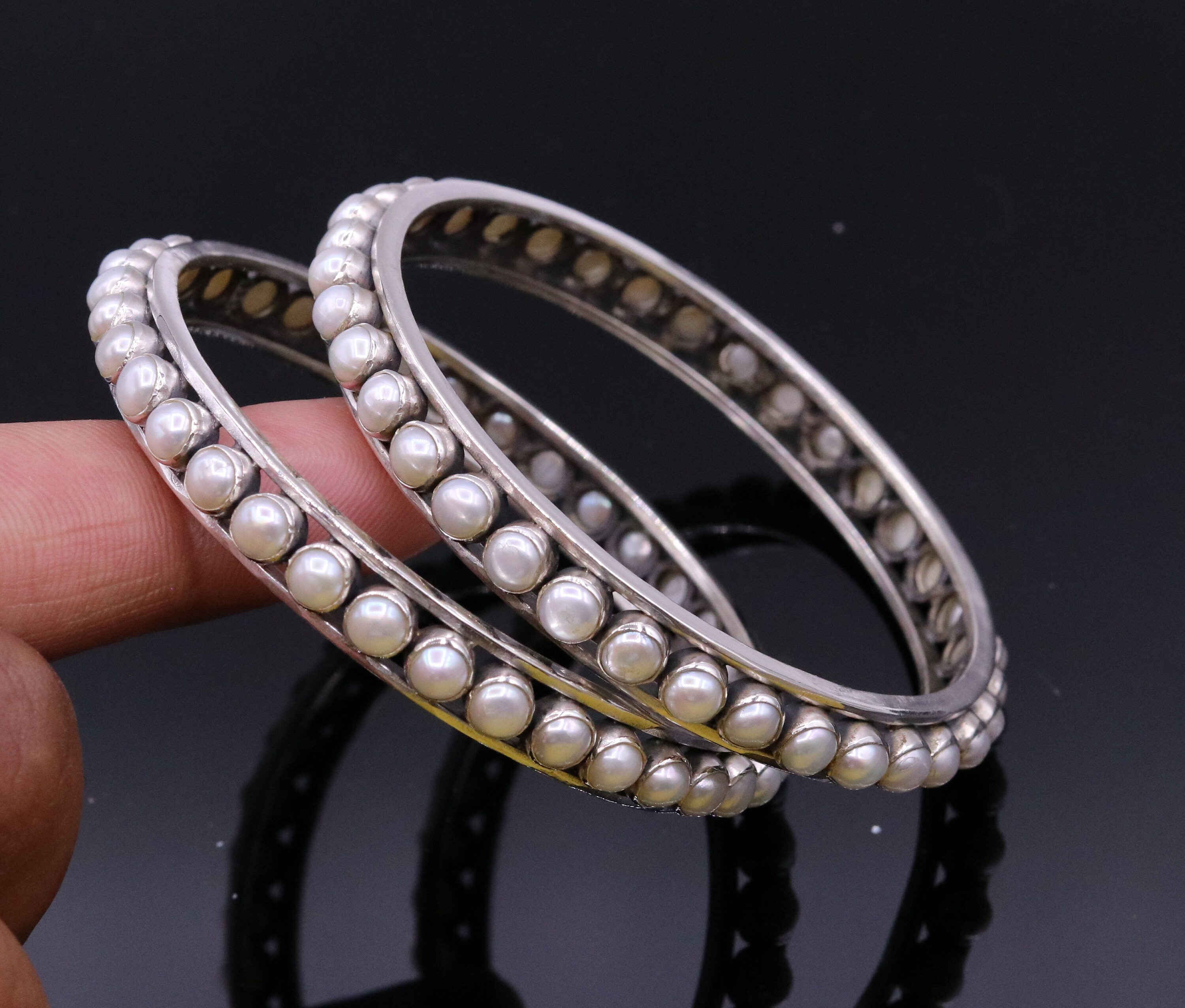 SILVER925 NAVAJO PEARL BANGLE/シルバー/バングル