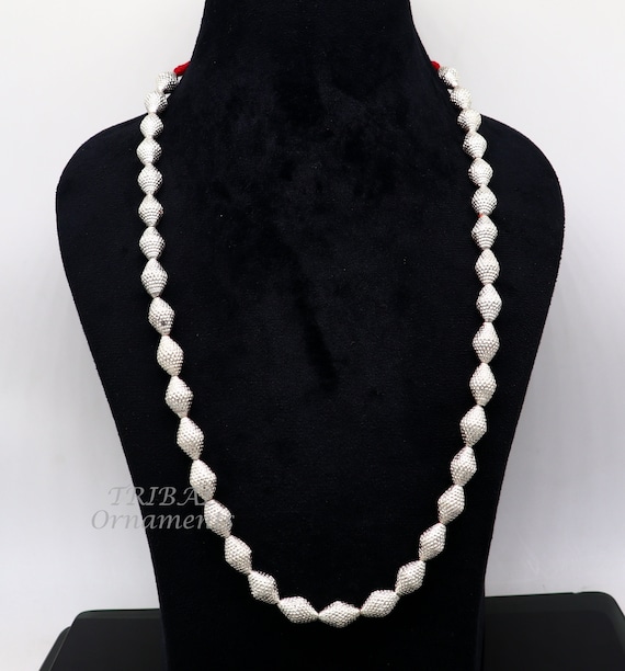 Traditional Design Handmade Sterling Silver Beads Necklace