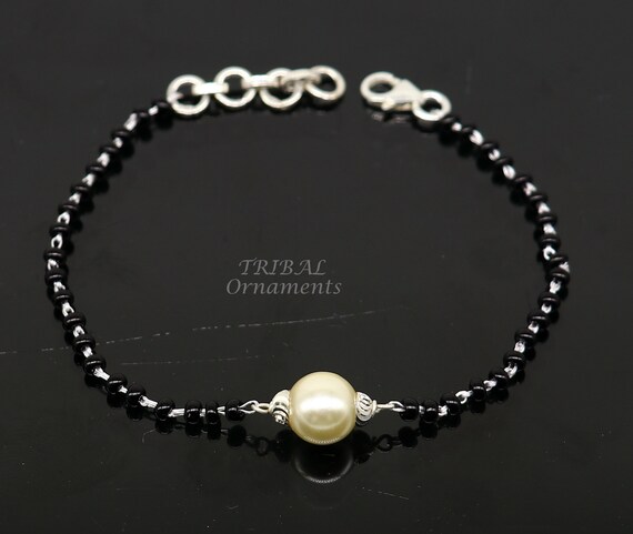 925 sterling silver customized black beads Nazari… - image 5