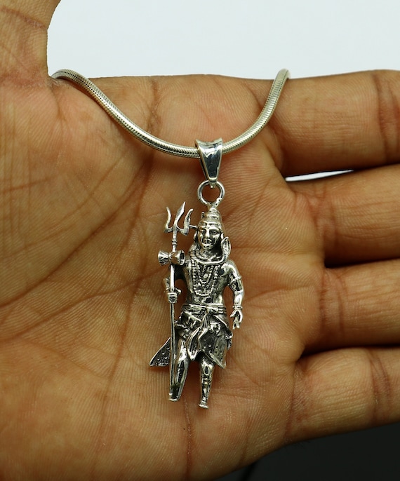 925 Sterling Silver Lord Shiva Painting Handmade Unisex Pendant 925 Sterling Silver Lord Shiva Painting Handmade Unisex Pendant