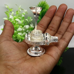 Pure 925 solid sterling silver lord shiva lingam stand/jalheri, use for put/hold shiva lingam in home temple, Shiva Vratam puja art su366