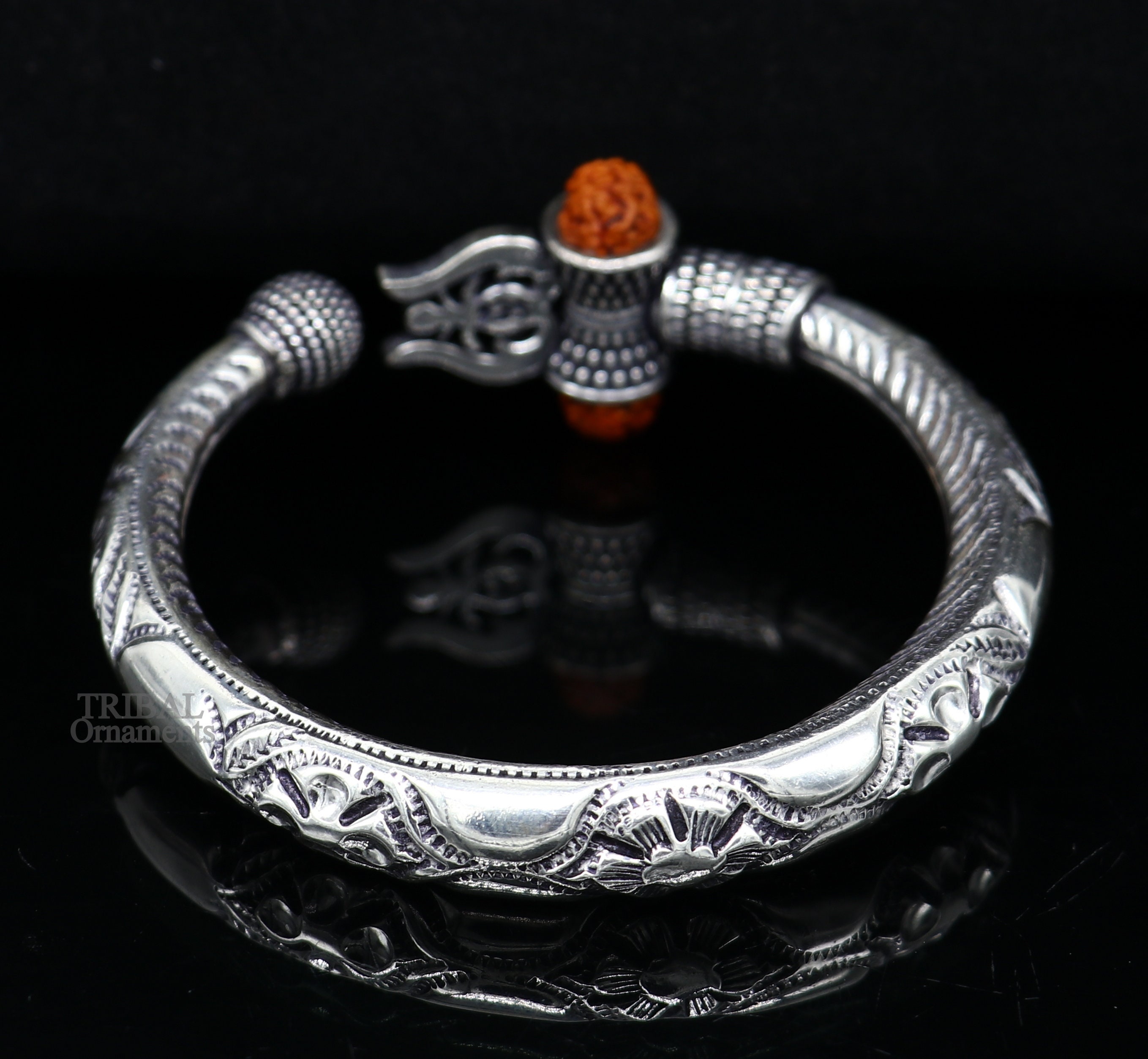 Exclusive 925 Sterling Silver Handmade Chitai Work Lord Shiva