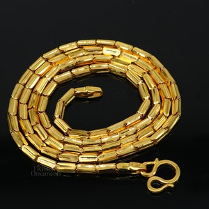 Exclusive stylish Handmade Genuine 22 karat yellow gold gorgeous All size baht chain stylish chain gifting jewelry from india ch536