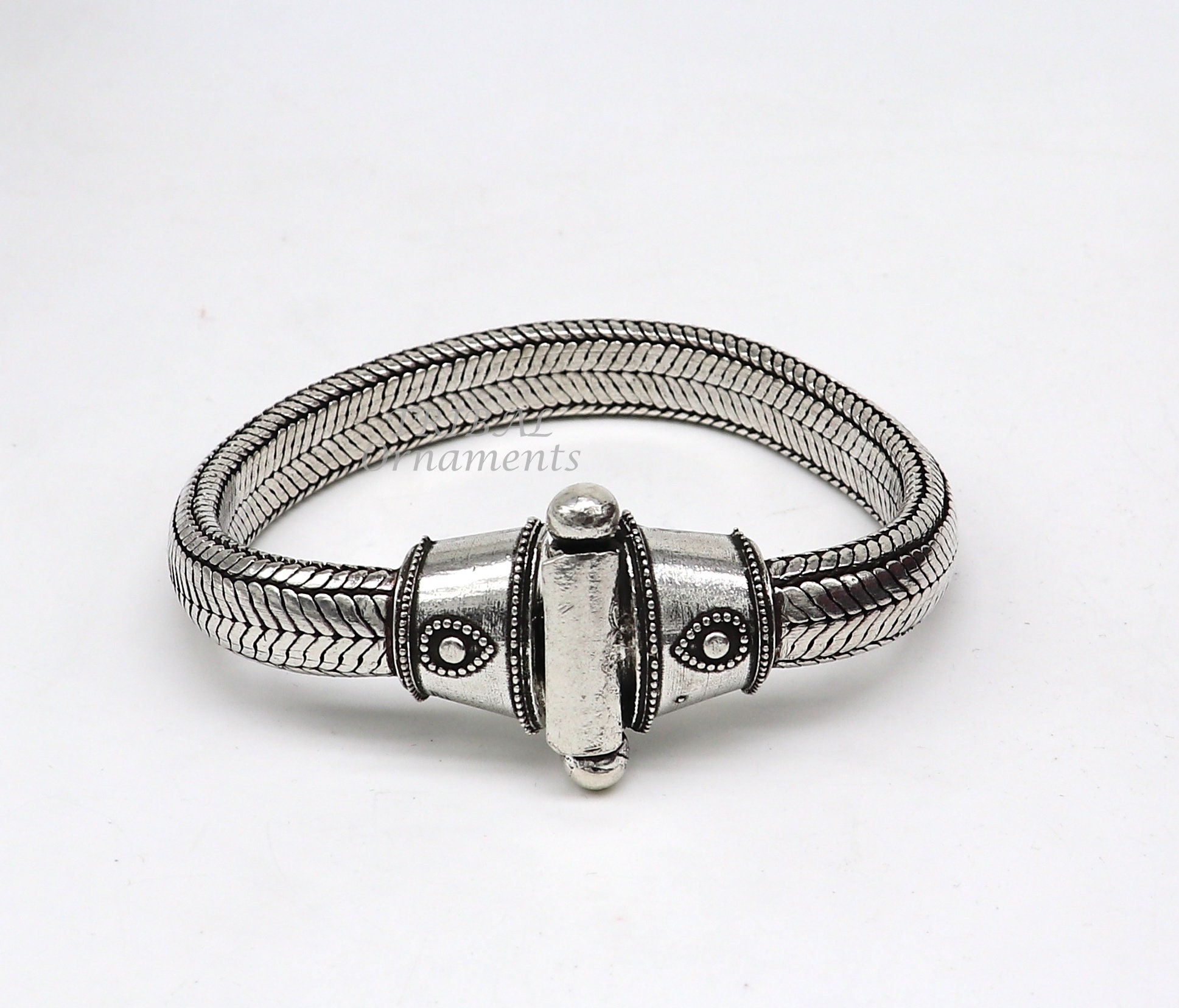 SARD ラリマー シルバー カフバングル Vintage SARDA Sterling Silver Black Onyx Hinged Bangle