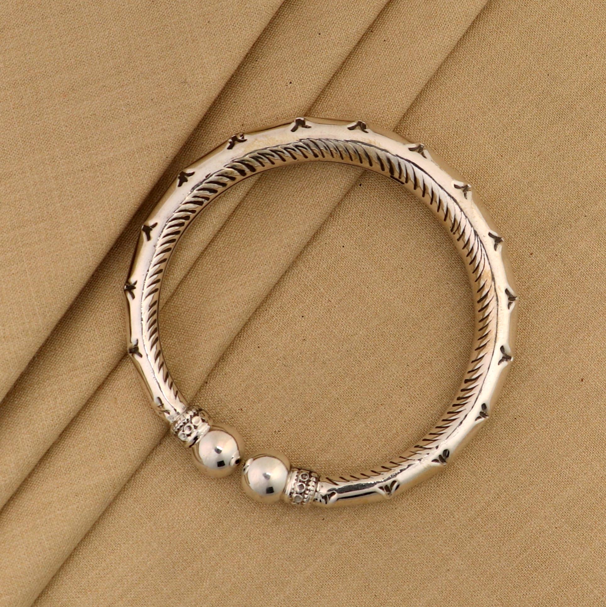 925 Sterling Silver Handmade Gorgeous Bangle Bracelet Kada