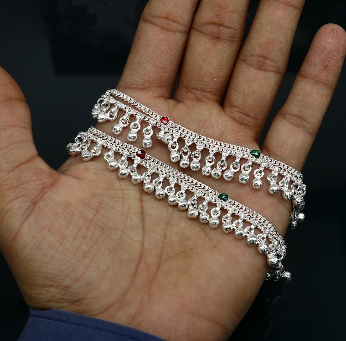 5 long Sterling silver customized baby anklets stunning | Etsy