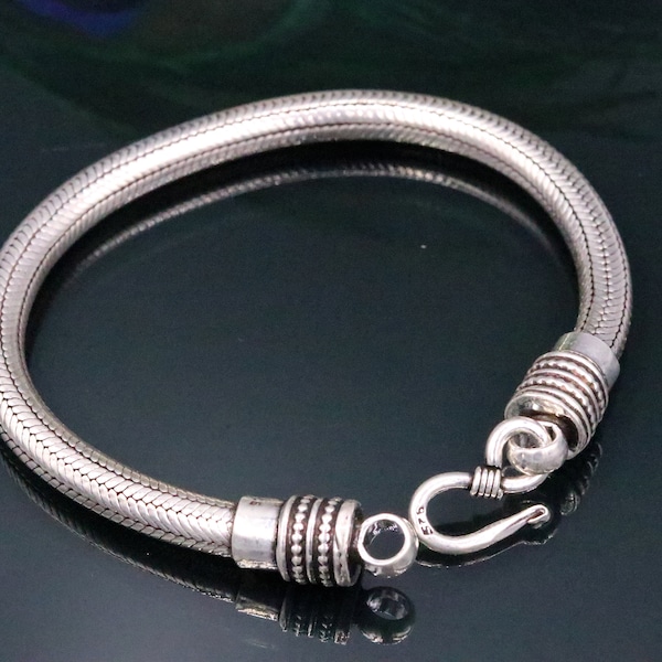 8.25 '' pouces 5 mm Incroyable chaîne de serpent de style vintage personnalisé fait à la main 925 bracelet en argent sterling unisexe personnaliser les bijoux sbrm1002