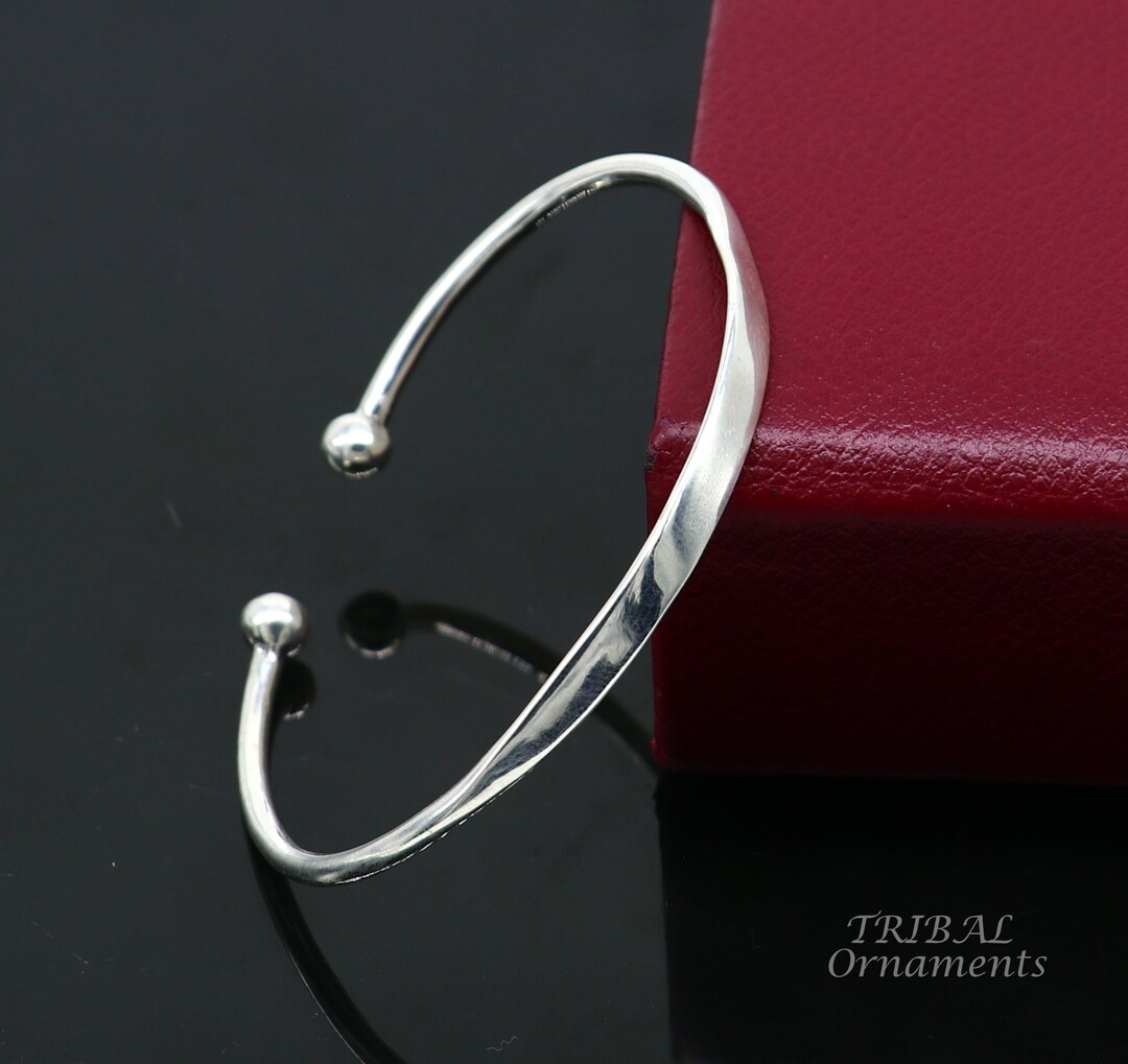 925 Sterling Silver Handmade Plain Shiny Design Bangle