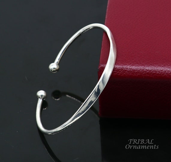 925 Sterling Silver Handmade Plain Shiny Design Bangle