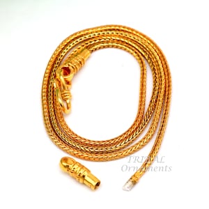 16&quot; to 30&quot; long screw chain 925 sterling silver handmade Gold polished wheat chain pendant chain, necklace chain, silver chain trendy nch197