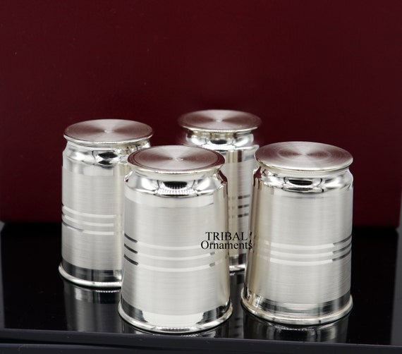 999 Pure Fine Silver Handmade Water Milk Cup Tumbler, All Sizes