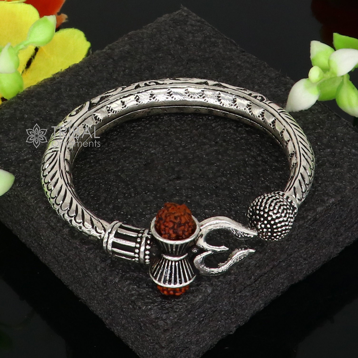 925 Sterling Silver Handmade Chitai Work Lord Shiva Trident