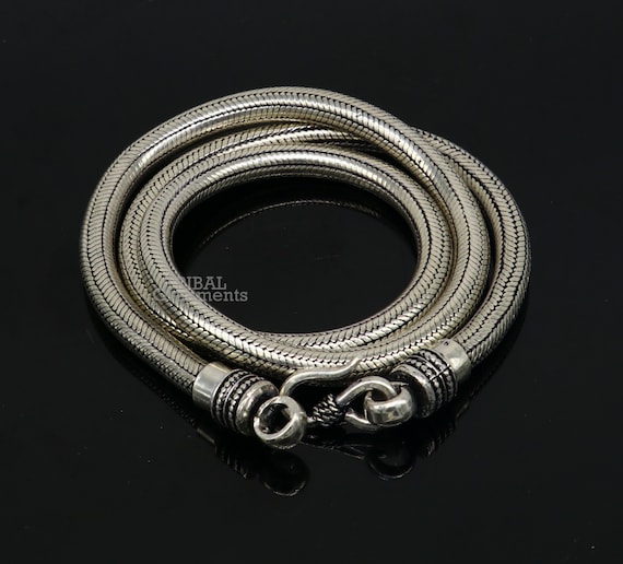 6 Mm Solid 925 Sterling Silver Handmade Snake Chain Necklace