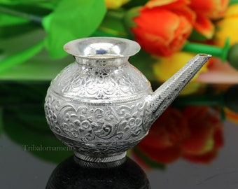 Lord Shiva Abhishekam Pot, 925 Silver Karwa Chauth Kalash Puja