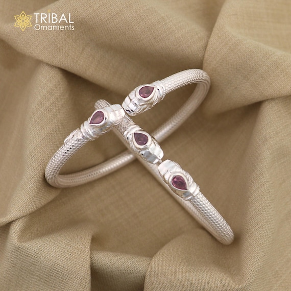 925 Sterling Silver Handmade Fabulous Lion Face Stylish Kada