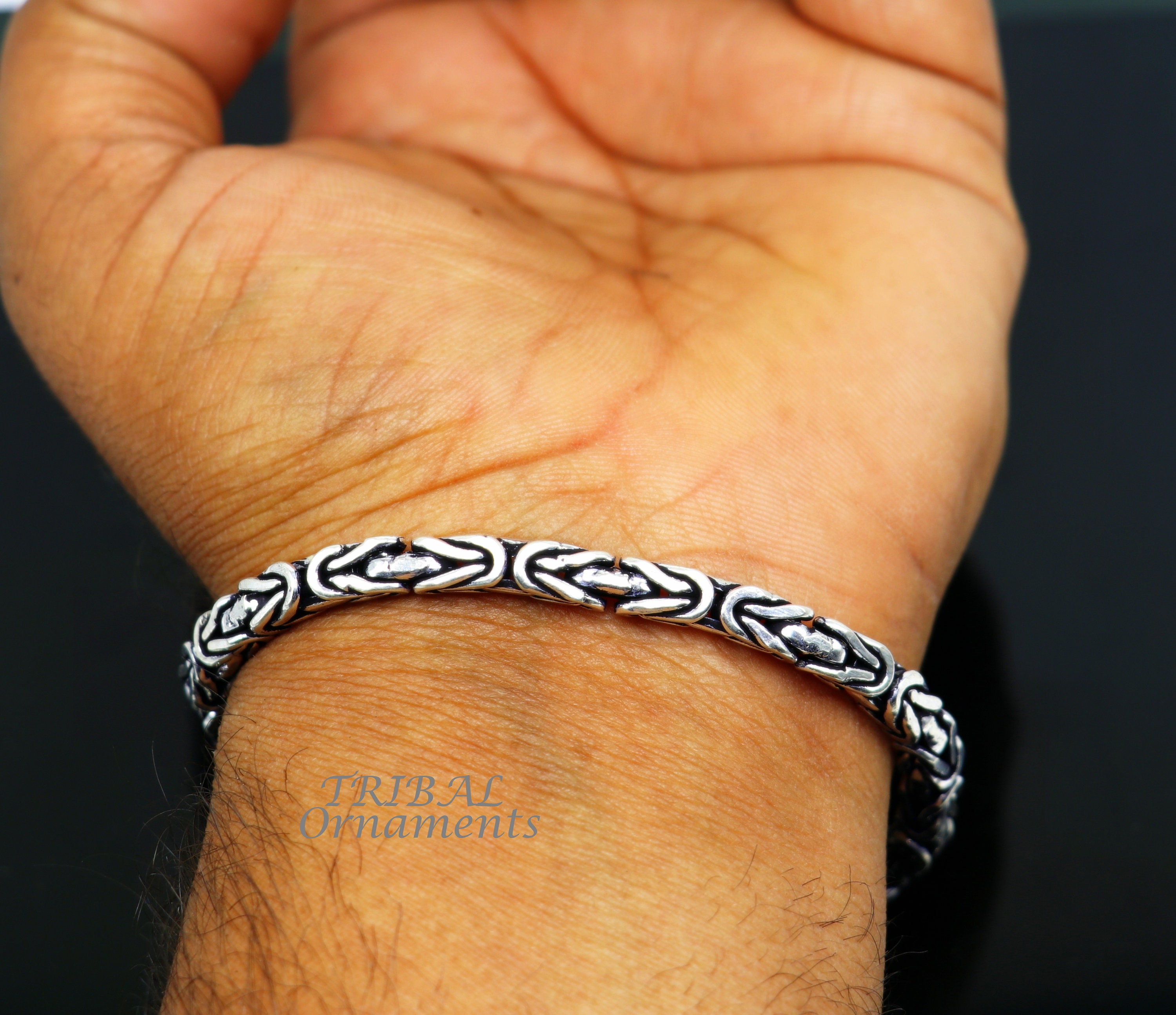 ヴィンテージシルバー925 アメリカトライバル ビザンチン ブレスレット