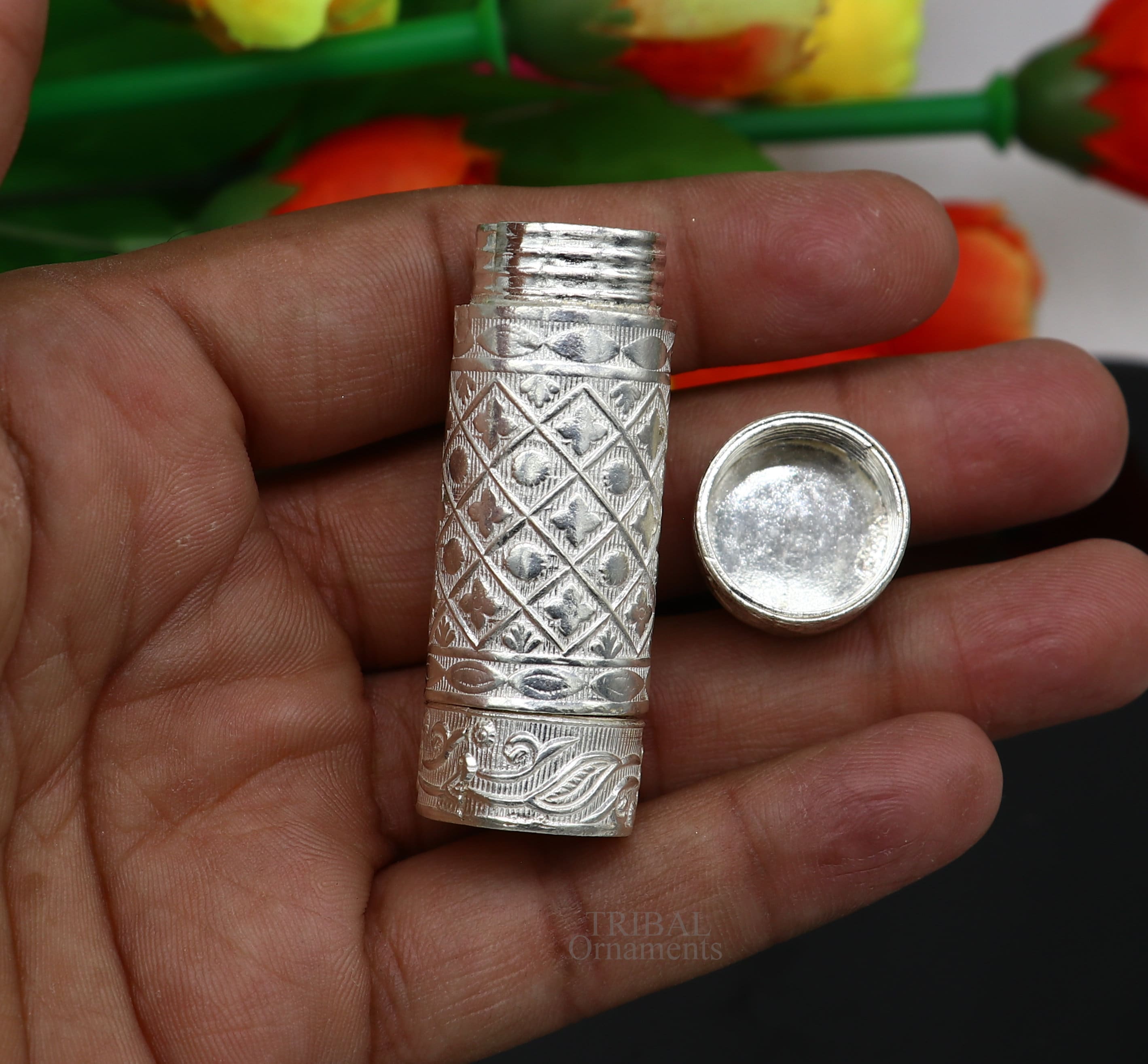 Exclusive 925 Fine Solid Silver Handmade Small Tobacco Box