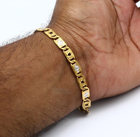 14K Yellow Gold Link Textured Bracelet – Chapman's Jewelry