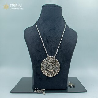 Ortak Collana In Argento Sterling 925 Con Ciondolo A Catena Fatto A Mano, 45,7 Cm, Gioiello Di Design Scozzese