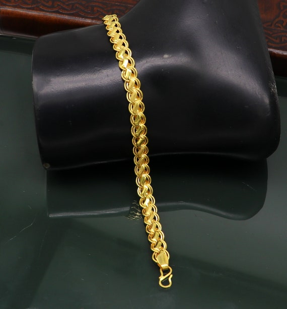 22kt Yellow Gold Customized Designer Lotus Bracelet All Sizes