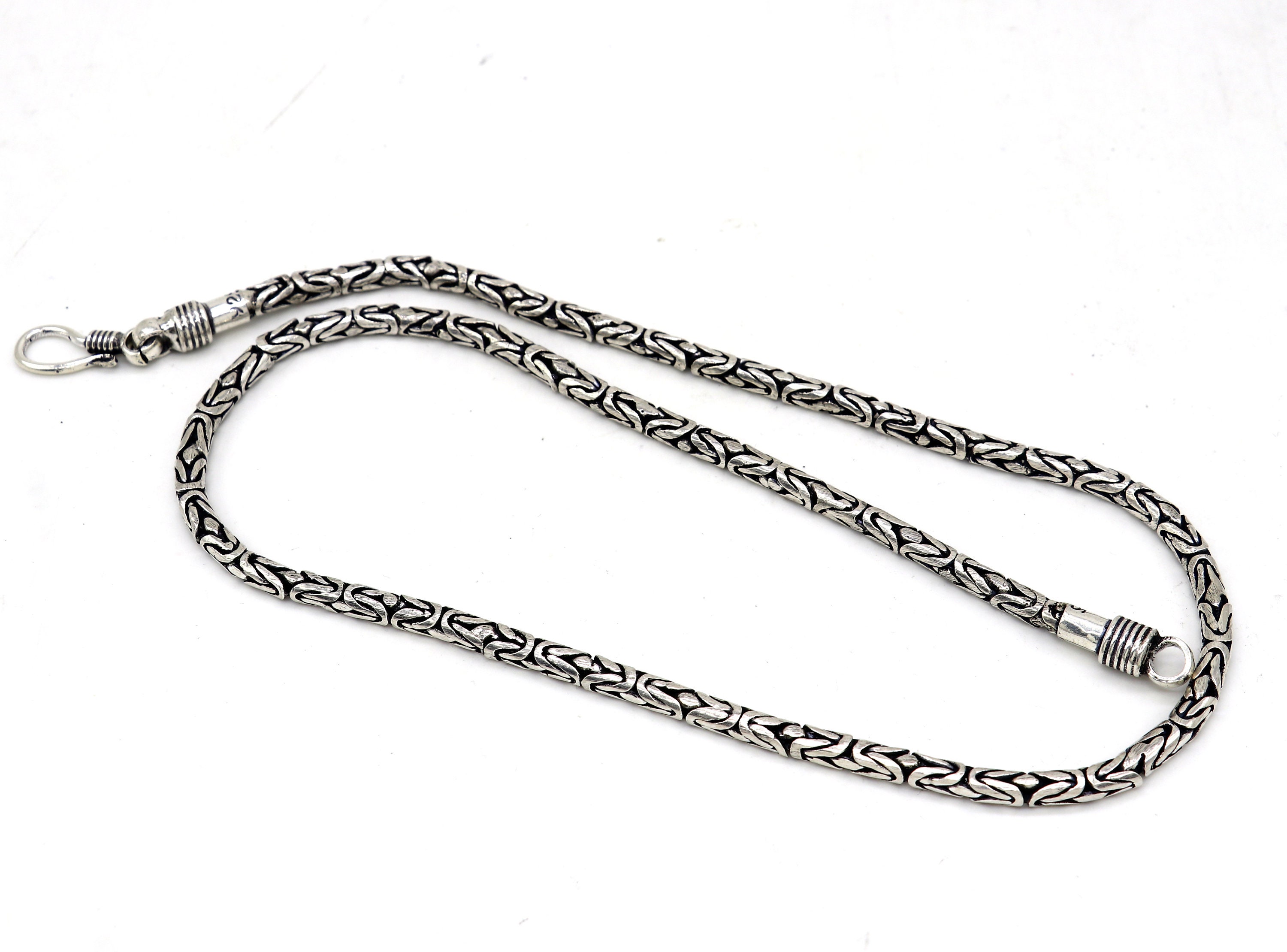 【専用】vintage silver925 蛇骨 chain necklace 4mm 925 Sterling Silver Handmade Solid Vintage Byzantine Design