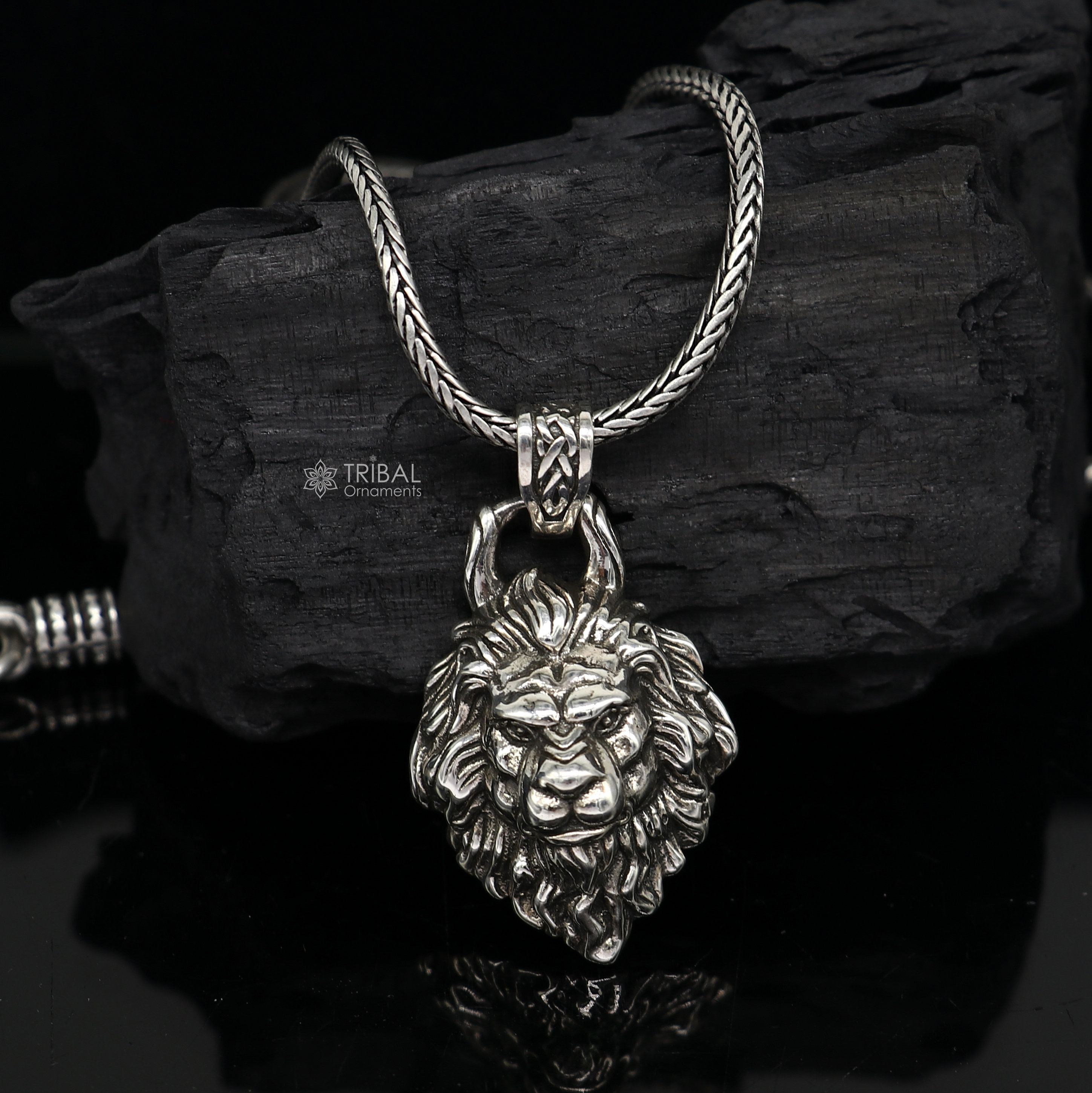 ネックレス・チョーカー BLENDOFF Argento Leone Necklace Silver 925 JadeAngel Lion Necklace Men's Jewelry - King Pendant Vintage