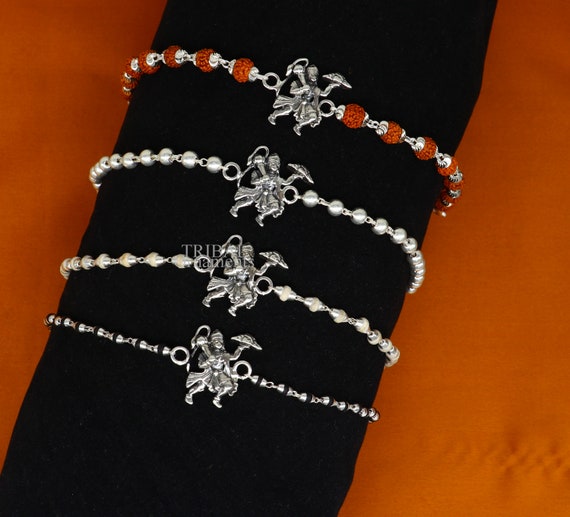 Lord Flying Hanuman Rakhi 925 Sterling Silver Handmade Lord
