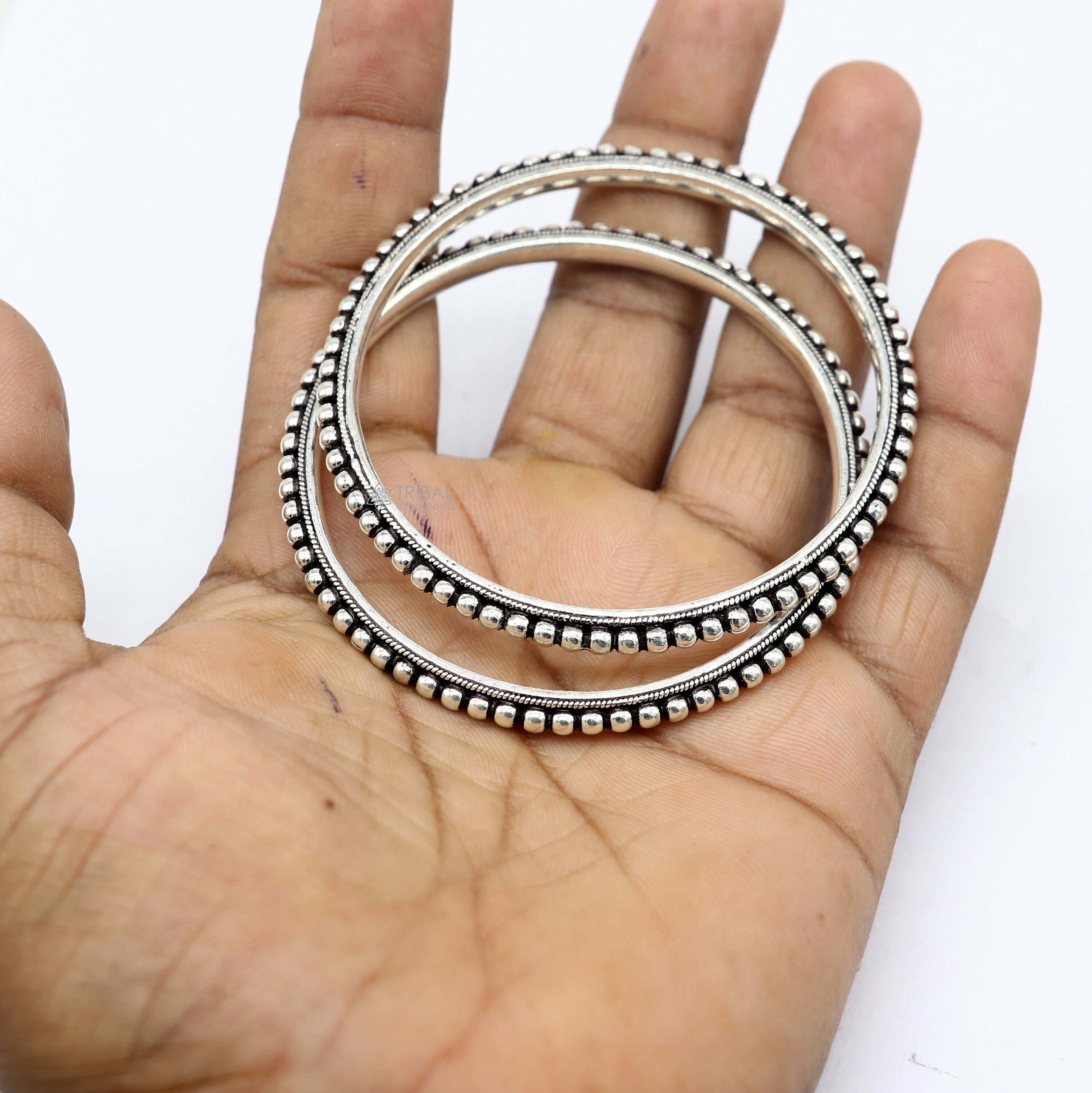 925 Sterling Silver Amazing Silver Beaded Bangle Bracelet 925 Sterling Silver Amazing Silver Beaded Bangle Bracelet