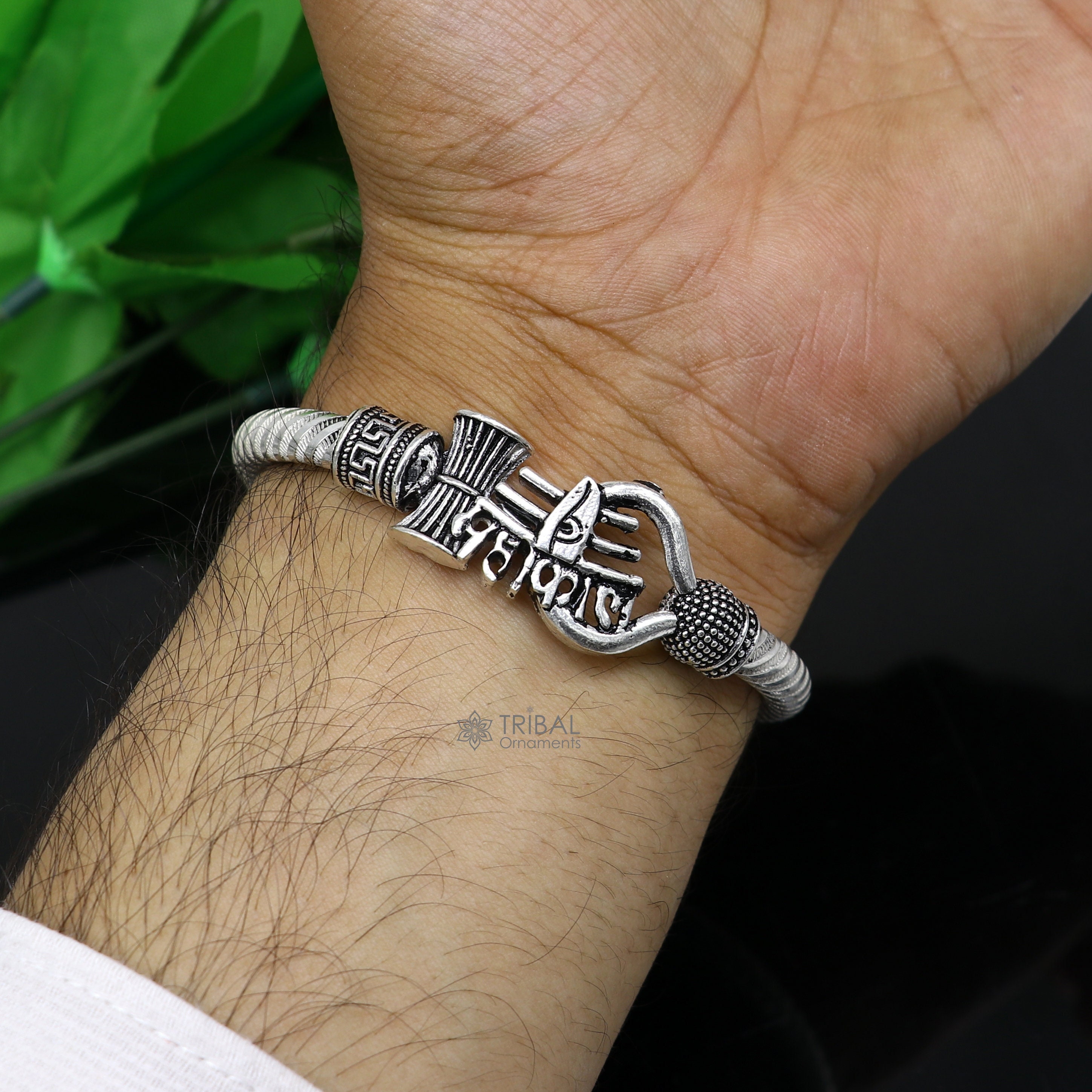 Silver Chain Mahadev Bracelet For Men | B308-JMA-108 | Cilory.com