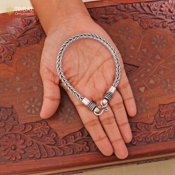 925 Sterling Silver Wheat Heavy Chain Bracelet Unisex Jewelry