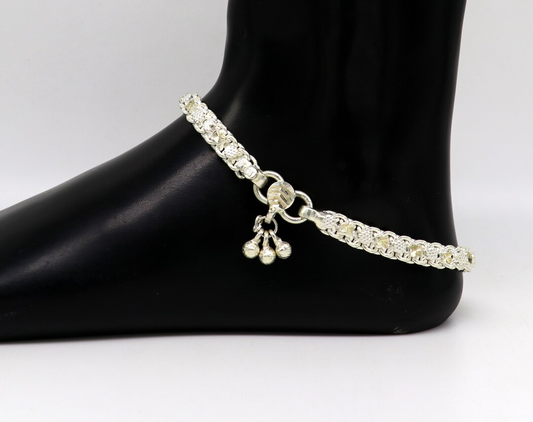 Vintage Customized Solid Sterling Silver Ankle Bracelet Foot Etsy