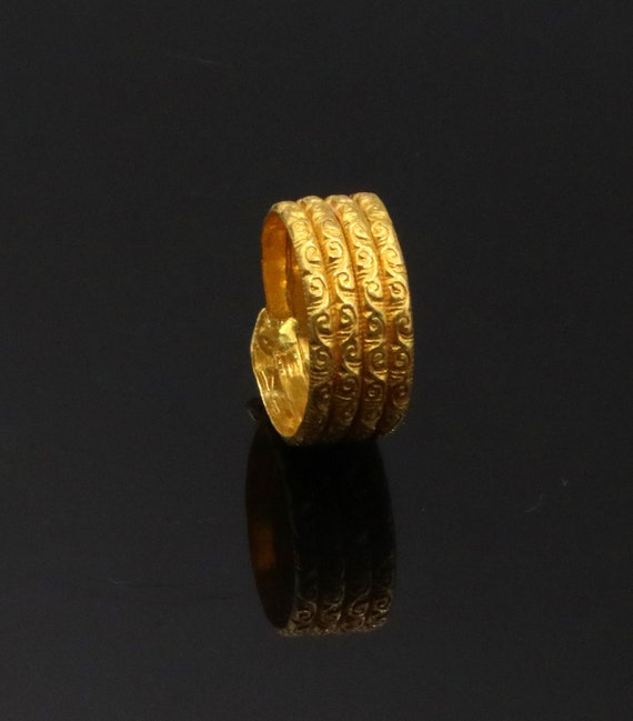Antique Gold Coin Pattern Ring – Putstyle