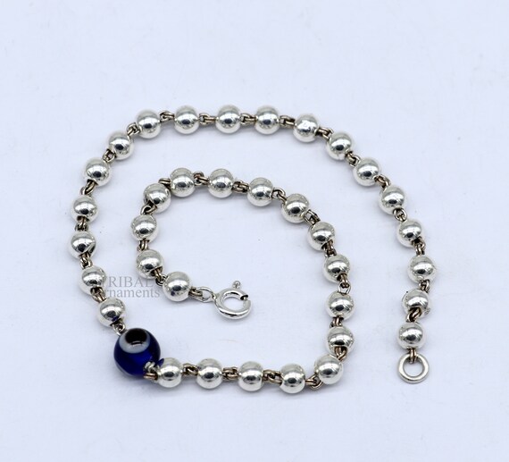 925 Sterling Silver Handmade Beaded Evil Eye Bracelet 925 Sterling Silver Handmade Beaded Evil Eye Bracelet
