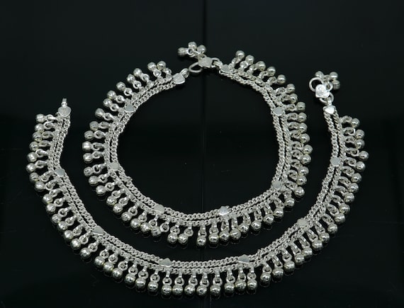 Silver anklets for girl best sale price