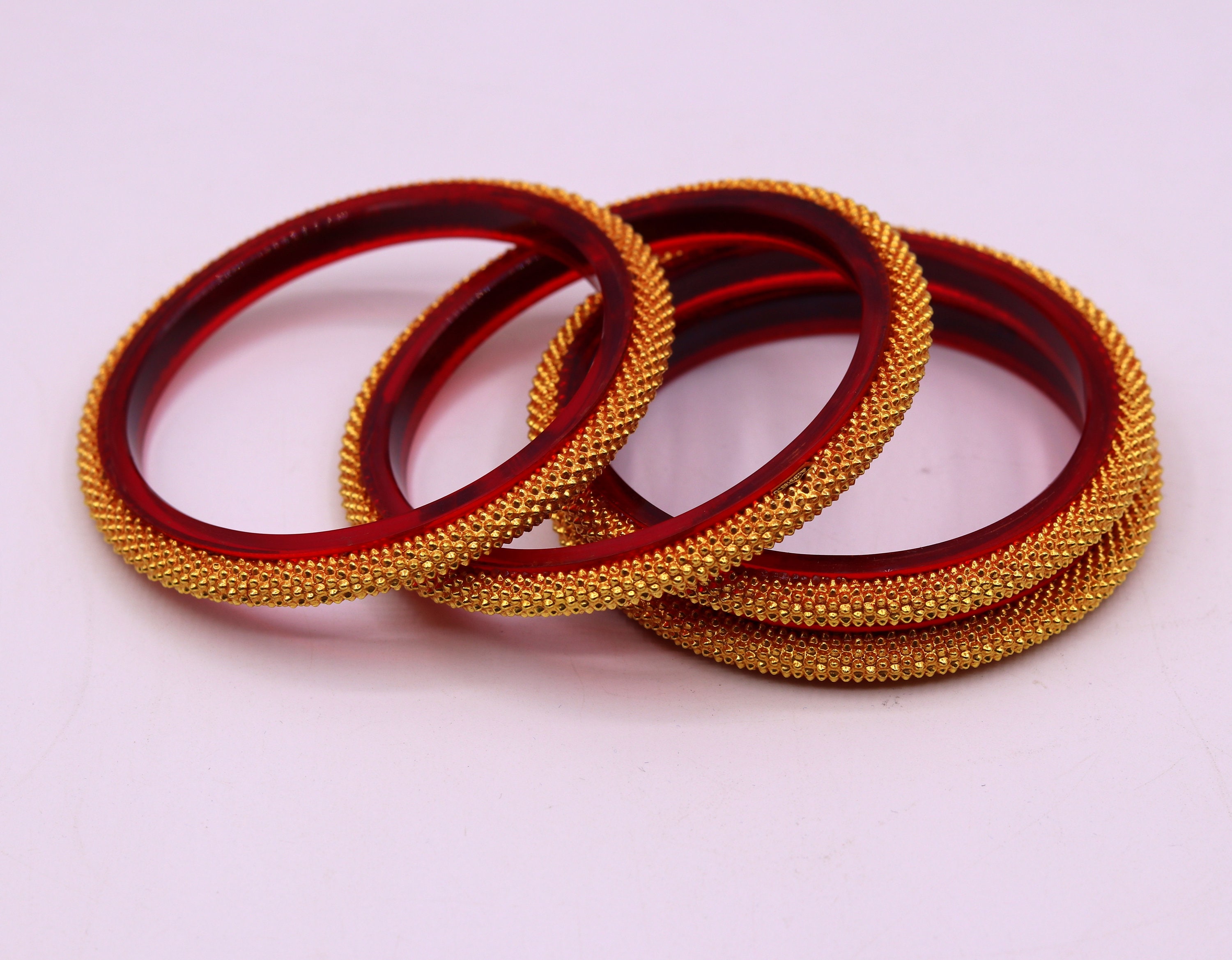 Vintage Design Handmade 22kt Yellow Gold Bangle Bracelet Kangan