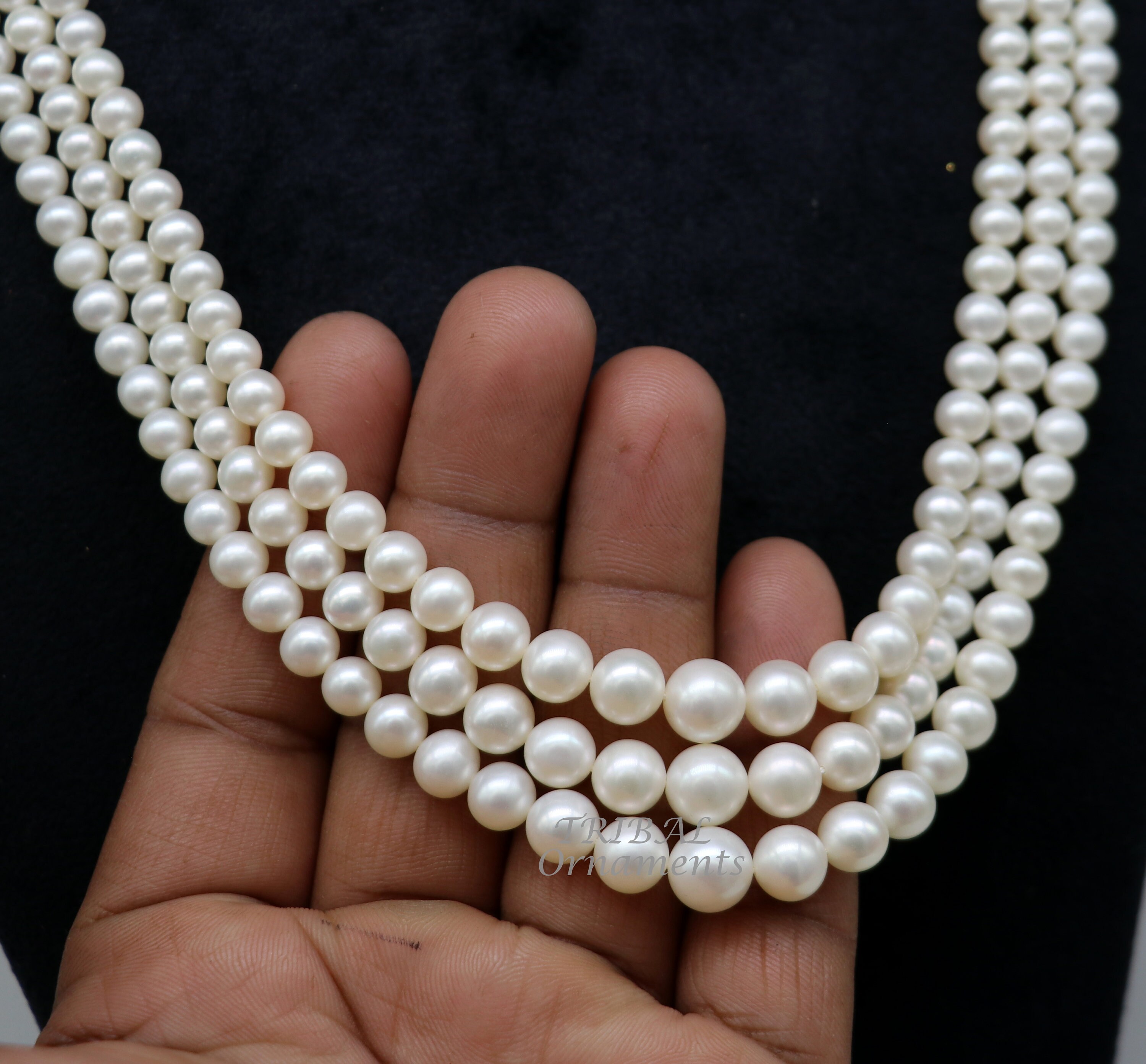312 Carats Fresh Water Pearl 4 to 9mm Three Line Layer