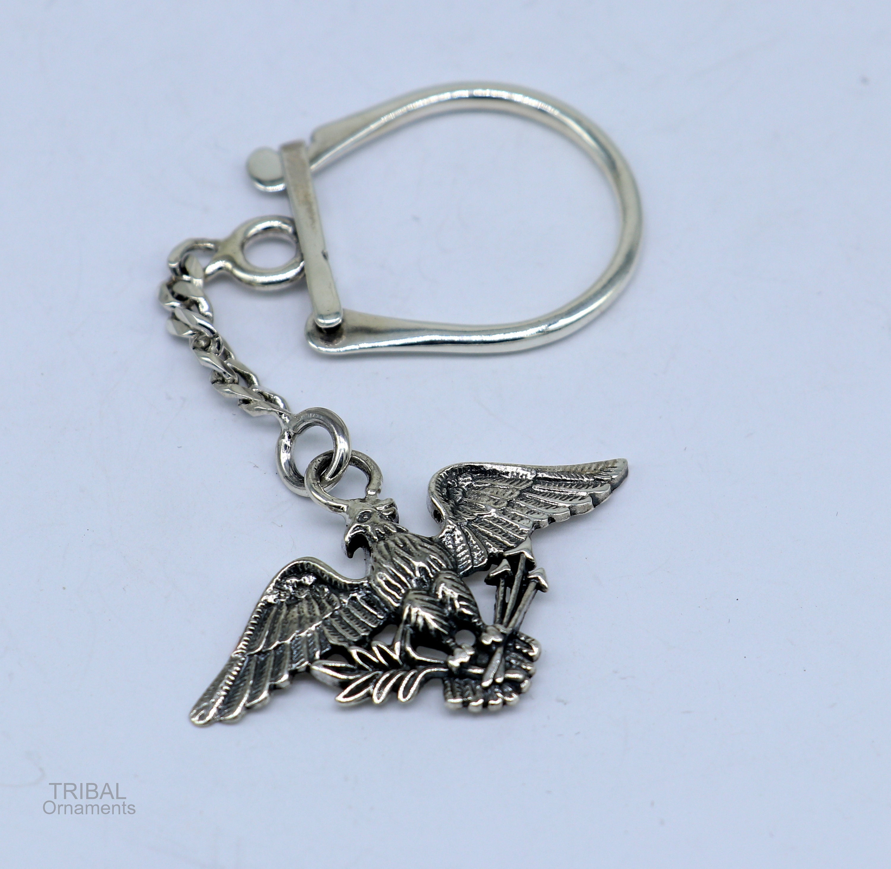 925 Sterling Silver Handmade Unique Style Garuda Design Solid Key