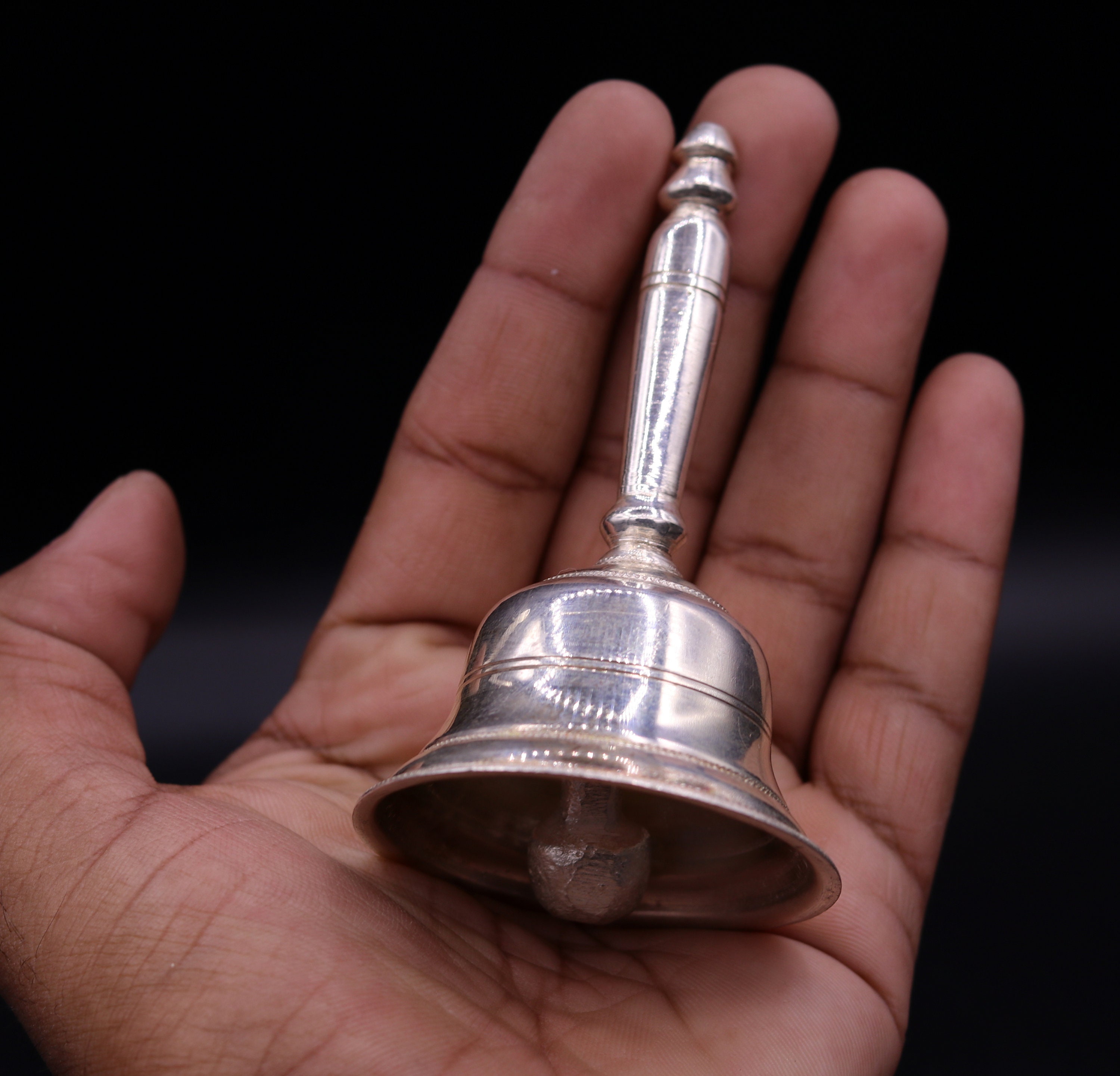 Vintage style Solid sterling silver handmade bell with amazing Etsy