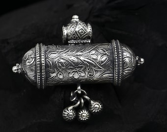 925 Sterling silver handmade Ethnic cultural tribal charm pendant necklace traditional brides Pendant jewelry nsp785