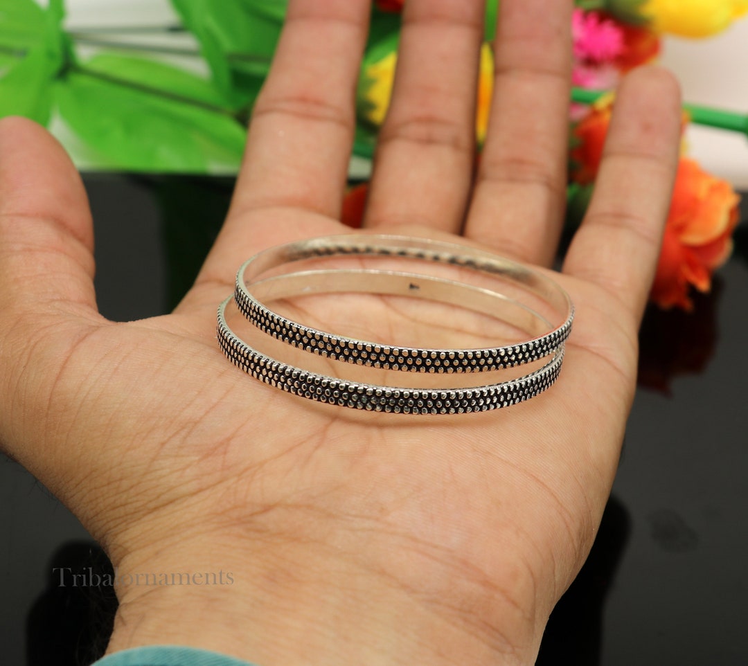 Vintage Silver Bangle Python×925 PJ | www.couros.com.pe