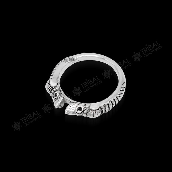 Anillo para el pulgar con diseño de cocodrilo hecho a mano en plata esterlina 925 maciza, anillo de joyería para el pulgar ring704