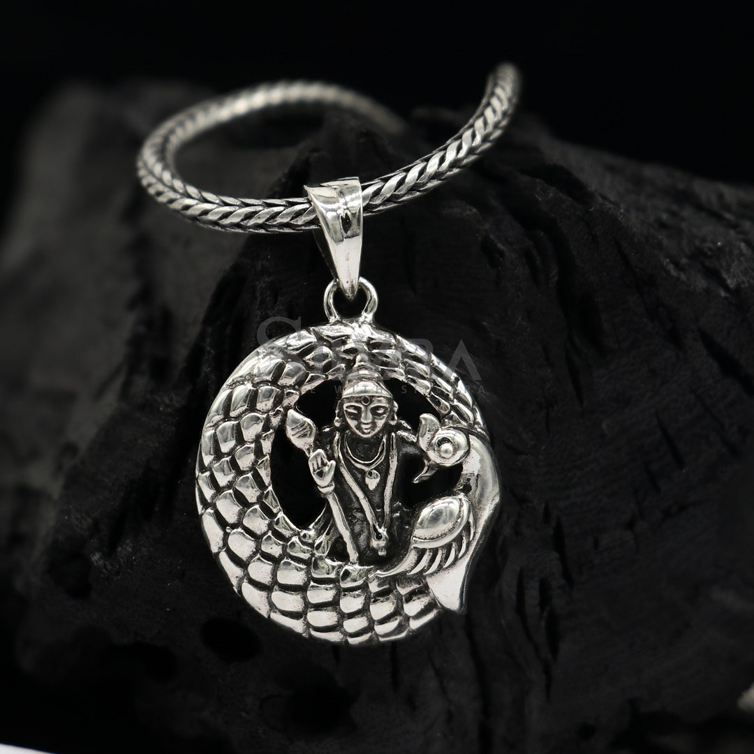 925 Sterling Silver Divine Lord Murugan KARTHIKEYA Pendant