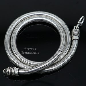 6mm 20&quot; to 24&quot; long snake chain 925 sterling silver handmade snake chain pendant chain, necklace chain, oxidized silver trendy chain ch175