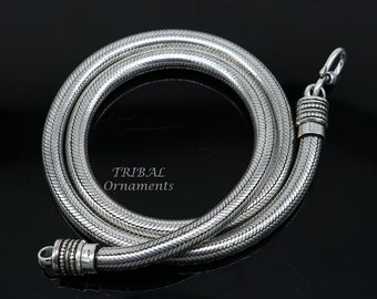 Catena a serpente da 6 mm, lunga da 20" a 24", in argento sterling 925, realizzata a mano, con ciondolo, collana, catena trendy in argento ossidato ch175