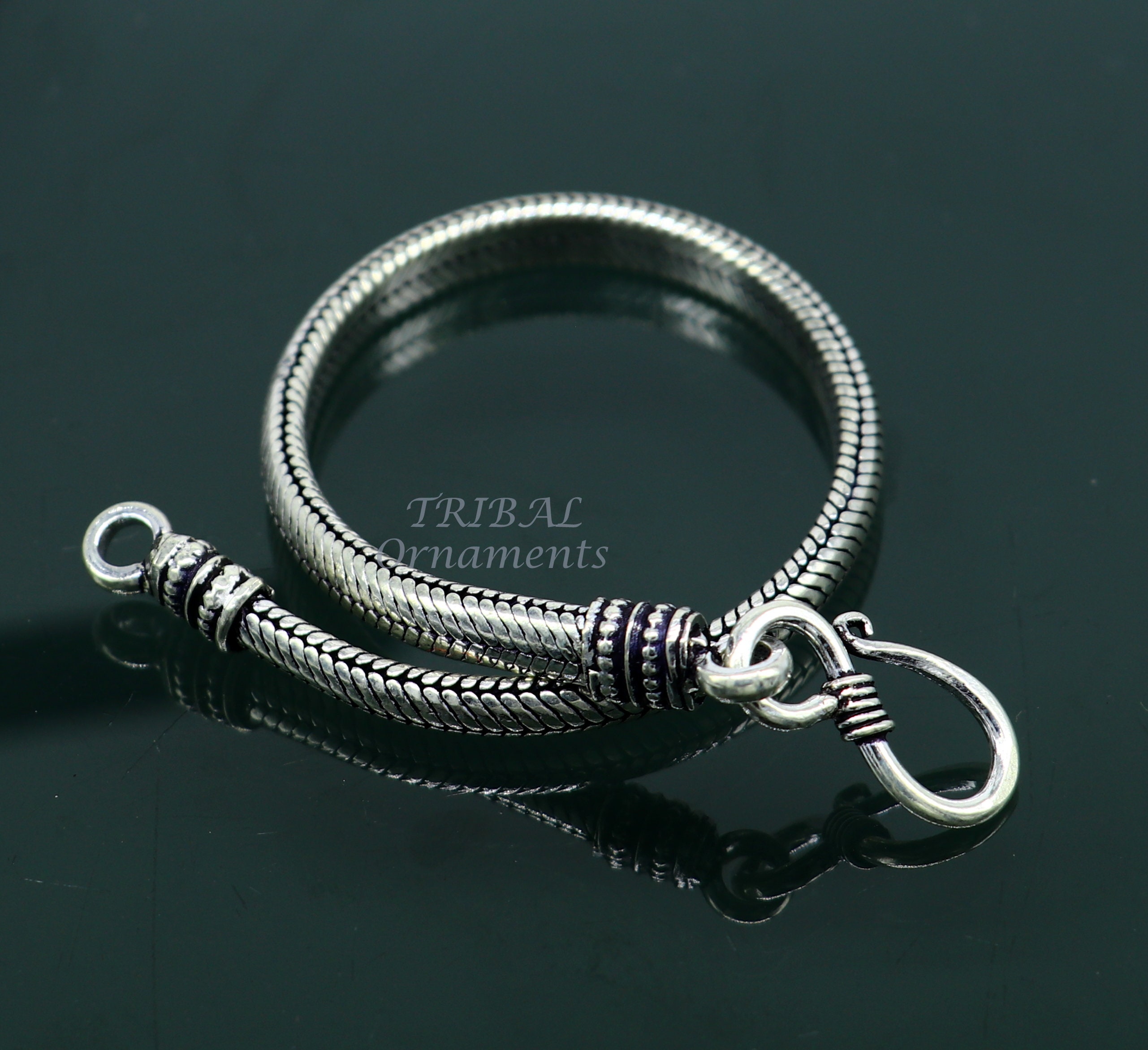 【Mexico 19.5㎝】トライバルブレスレット silver925 TRIBAL GEOMETRIC CORD BRACELET -SILVER925- トライバルブレスレット
