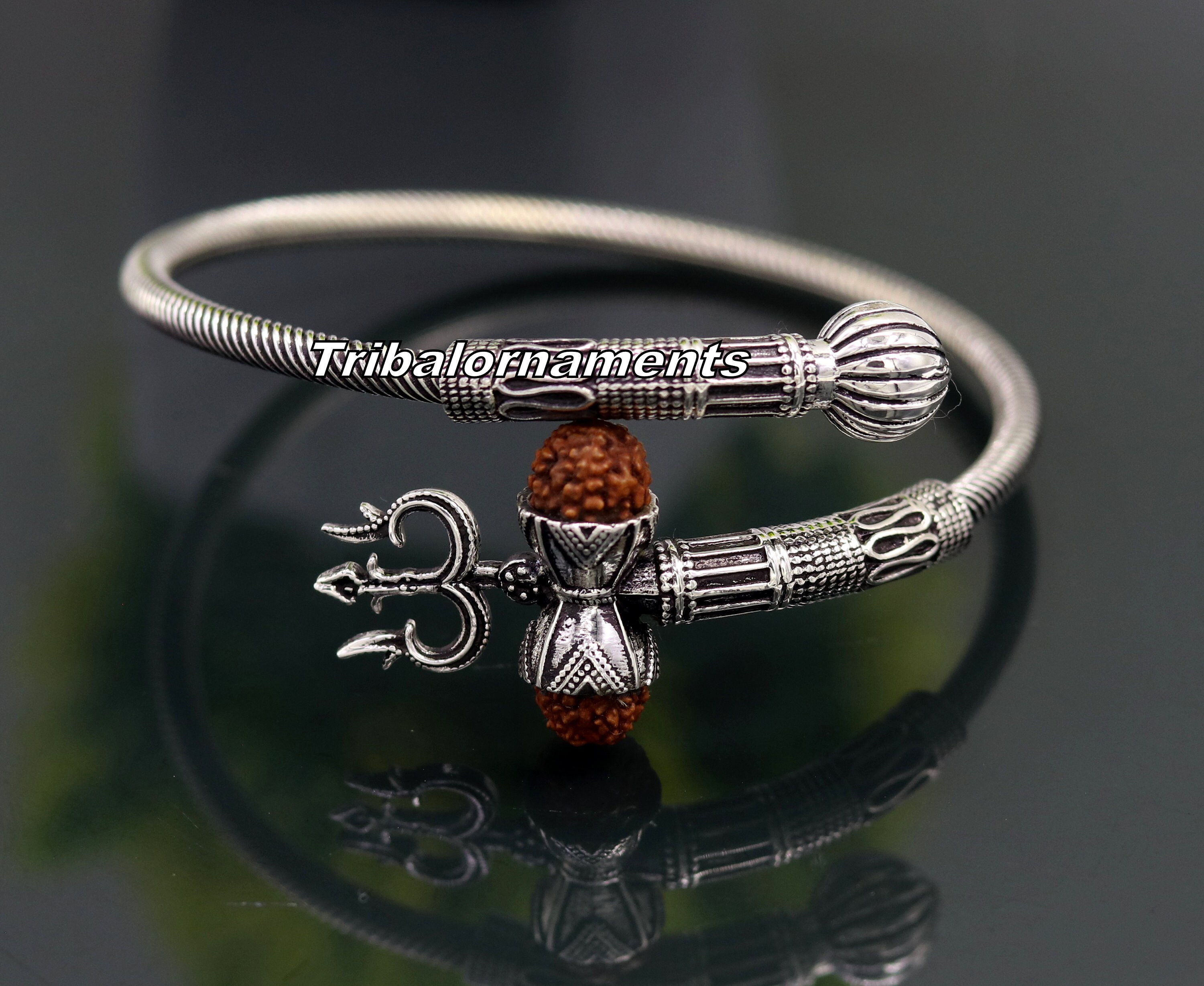 Single rudraksha bracelet shop in silver